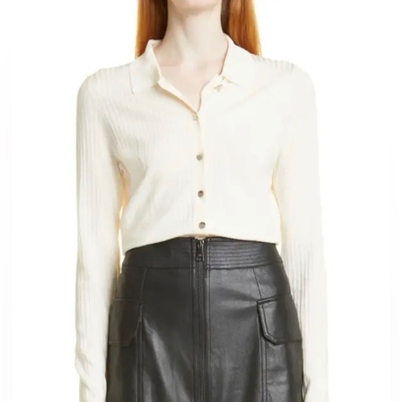 Ted Baker Meenaa Collared Ribbed Knit Cardigan - Picture 1 of 12